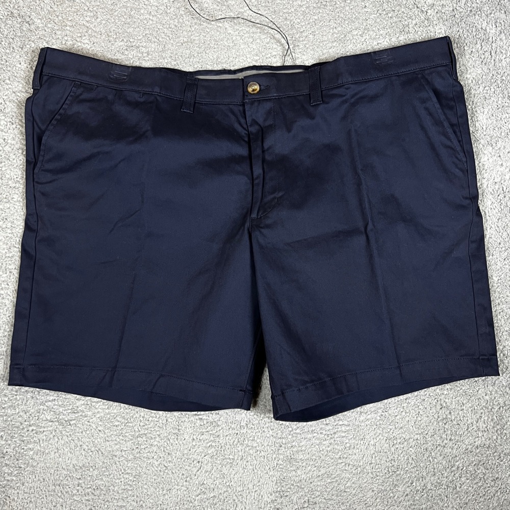 Sonoma Flat Front Shorts Mens 52 Navy Blue New Big and Tall Flexwear Stretch